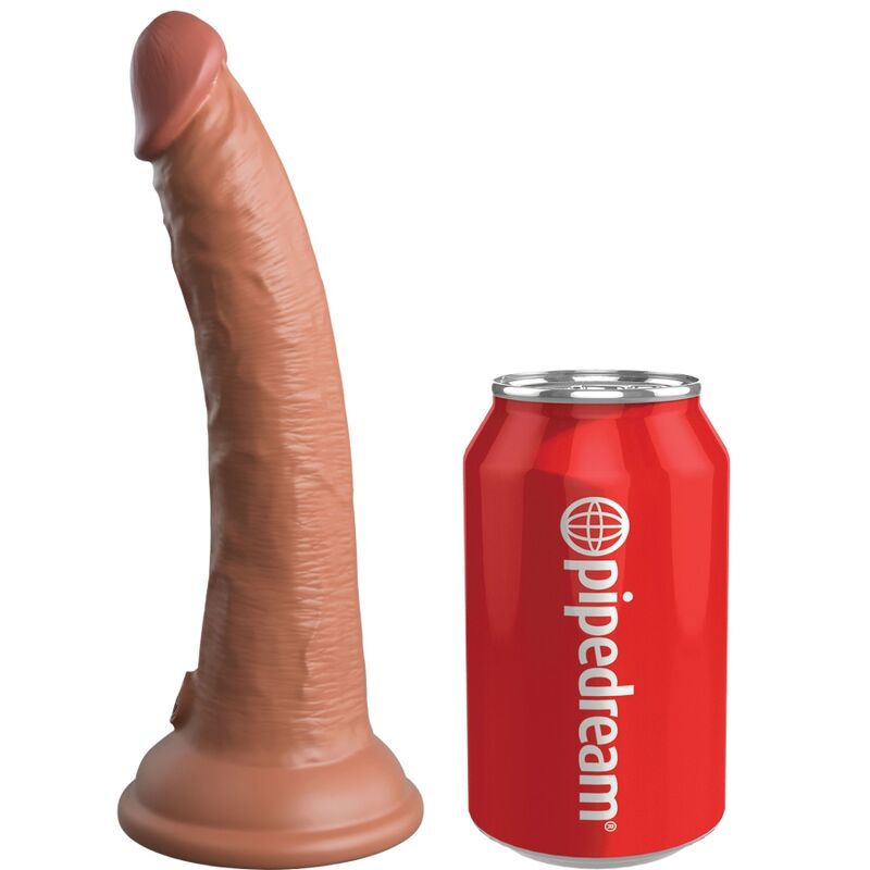 Imagen que nos facilita KING COCK de su producto erótico KING COCK - ÉLITE DILDO REALÍSTICO SILICONA 17.8 CM CARAMELO para nuestra categoría "JUGUETES BIENESTAR |Dildos sin Vibración|Penes realisticos".
