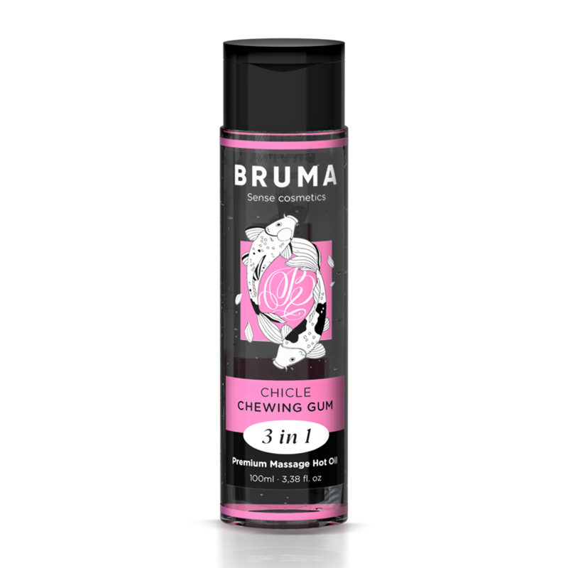 Imagen que nos facilita BRUMA de su producto erótico BRUMA - ACEITE DE MASAJE PREMIUM EFECTO CALOR SABOR CHICLE 3 EN 1 - 100 ML para nuestra categoría "DROGUERÍA |Para Masajes|Con efecto calor".
