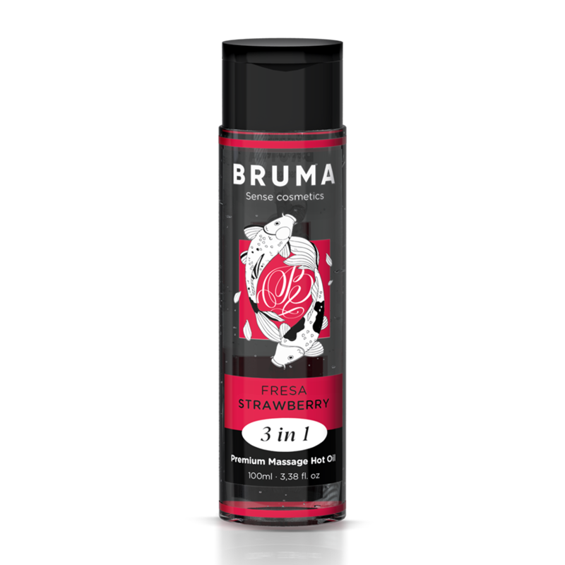 Imagen que nos facilita BRUMA de su producto erótico BRUMA - ACEITE DE MASAJE PREMIUM EFECTO CALOR SABOR FRESA 3 EN 1 - 100 ML para nuestra categoría "DROGUERÍA |Para Masajes|Con efecto calor".