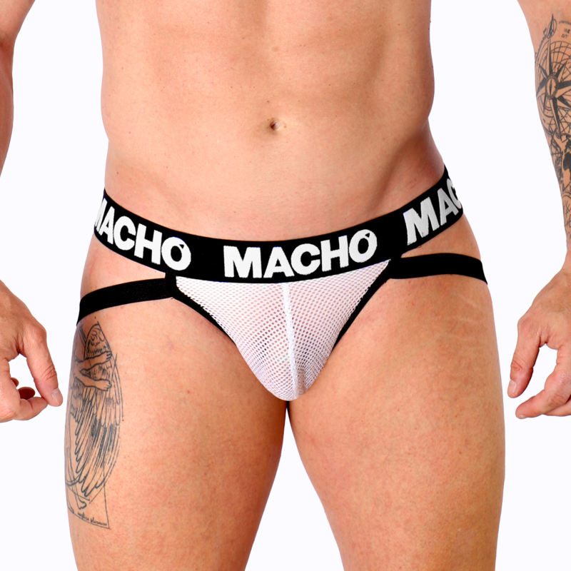Imagen que nos facilita MACHO UNDERWEAR de su producto erótico MACHO - MX26X1 JOCK REJILLA BLANCO XL para nuestra categoría "MODA & LENCERÍA|Lencería Hombre|Jockstraps".