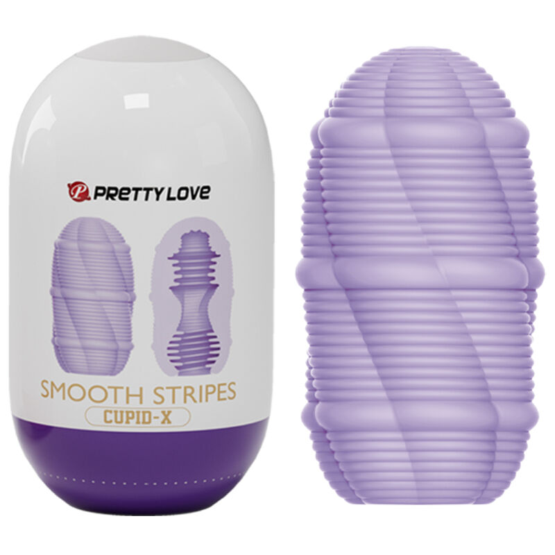 Imagen que nos facilita PRETTY LOVE MALE de su producto erótico PRETTY LOVE - HUEVO MASTURBADOR SMOOTH STRIPES CUPID para nuestra categoría "JUGUETES BIENESTAR |Juguetes para Hombres|Masturbadores varios".