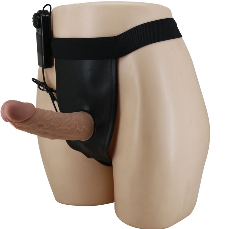 Imagen que nos facilita PRETTY LOVE de su producto erótico PRETTY LOVE - HARNESS BRIEFS CON VIBRACIÓN DILDO INCLUIDO para nuestra categoría "JUGUETES BIENESTAR |Arneses|Arneses con Vibración".