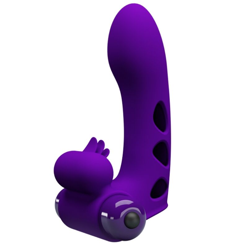 Imagen que nos facilita PRETTY LOVE MALE de su producto erótico PRETTY LOVE - ORLANDO FUNDA DE DEDO VIBRADOR MORADO para nuestra categoría "JUGUETES BIENESTAR |Juguetes para Hombres|Accesorios para el pene|Fundas Pene sin extensión".