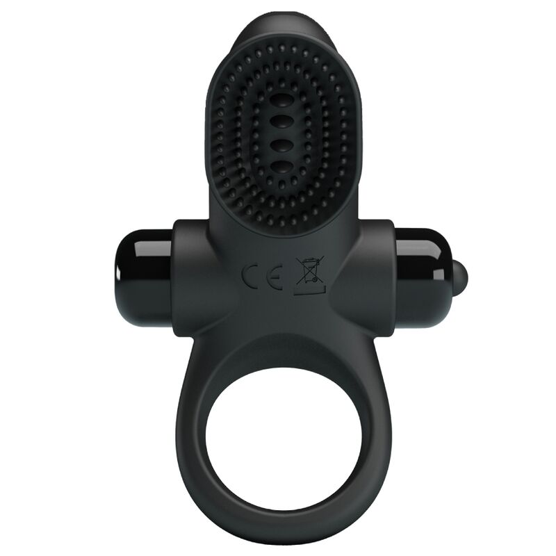 Imagen que nos facilita PRETTY LOVE MALE de su producto erótico PRETTY LOVE - ANILLO VIBRADOR II PARA PENE NEGRO para nuestra categoría "JUGUETES BIENESTAR |Juguetes para Hombres|Accesorios para el pene|Anillos Pene|Anillos con Vibración".