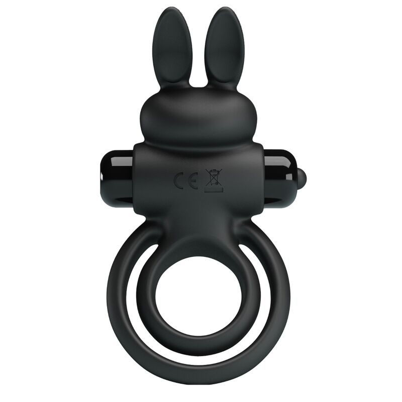 Imagen que nos facilita PRETTY LOVE MALE de su producto erótico PRETTY LOVE - ANILLO VIBRADOR III CONEJO PARA PENE NEGRO para nuestra categoría "JUGUETES BIENESTAR |Juguetes para Hombres|Accesorios para el pene|Anillos Pene|Anillos con Vibración".