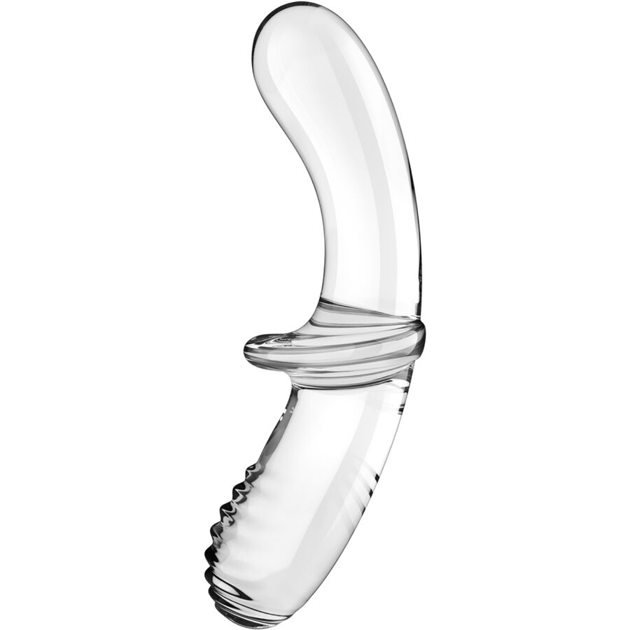 Imagen que nos facilita SATISFYER CRYSTAL de su producto erótico SATISFYER - DOUBLE CRYSTAL DILDO TRANSPARENTE para nuestra categoría "JUGUETES BIENESTAR |Dildos sin Vibración".