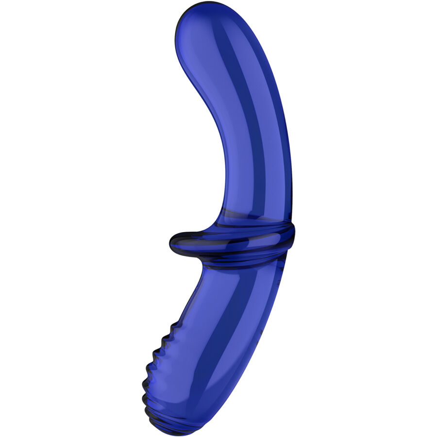 Imagen que nos facilita SATISFYER CRYSTAL de su producto erótico SATISFYER - DOUBLE CRYSTAL DILDO AZUL para nuestra categoría "JUGUETES BIENESTAR |Dildos sin Vibración".