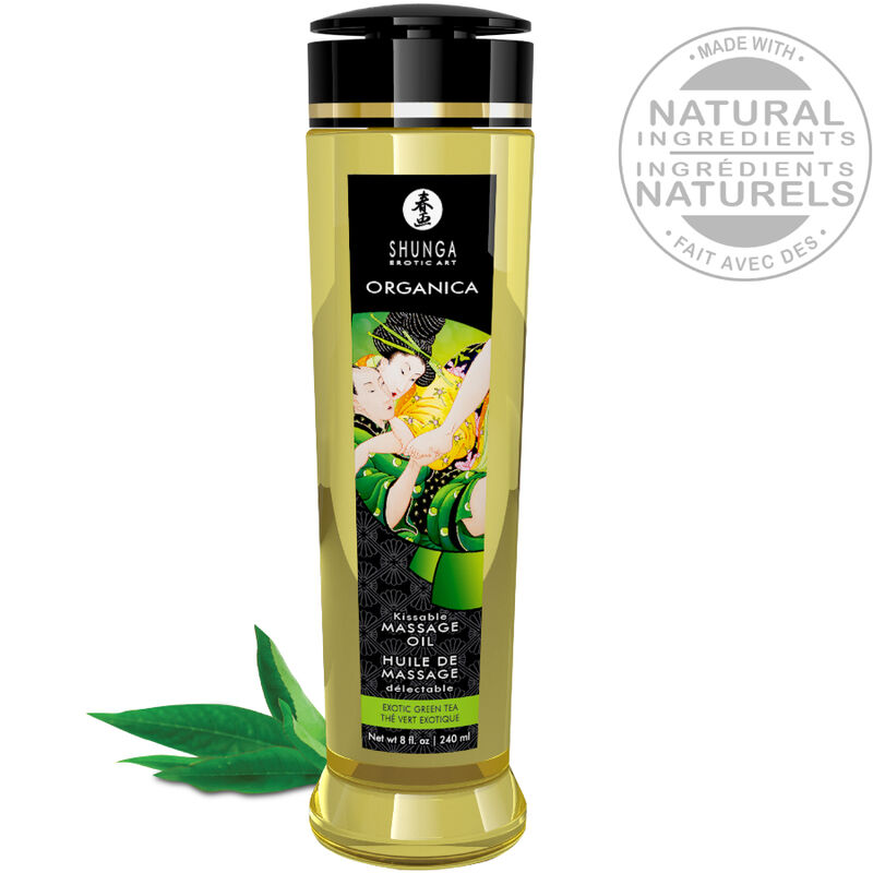 Imagen que nos facilita SHUNGA OILS de su producto erótico SHUNGA - ACEITE DE MASAJE ORGÁNICO TE VERDE 240 ML para nuestra categoría "DROGUERÍA |Para Masajes|Aceites sin sabores".