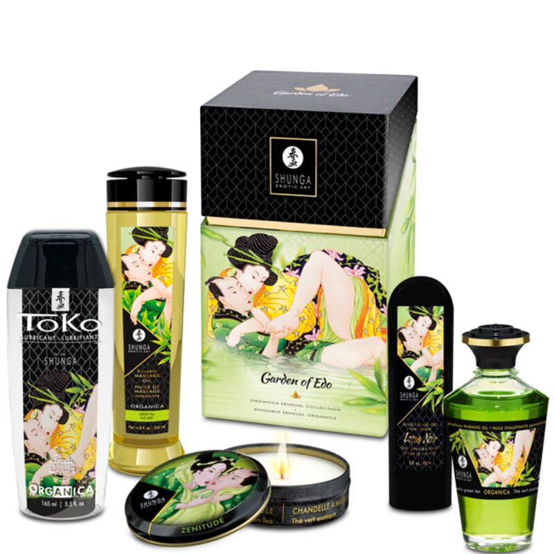 Imagen que nos facilita SHUNGA KITS de su producto erótico SHUNGA - KIT JARDÍN DE EDO COLECCIÓN ORGÁNICA para nuestra categoría "DROGUERÍA |Para Masajes|Kits de masaje".