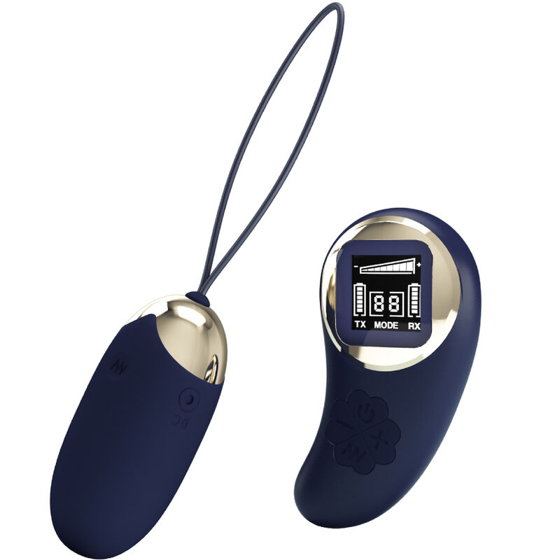 Imagen que nos facilita PRETTY LOVE LED de su producto erótico PRETTY LOVE - MINA HUEVO VIBRADOR CONTROL REMOTO AZUL para nuestra categoría "JUGUETES BIENESTAR |Juguetes para Mujeres|Estimuladores|Huevos vibradores".