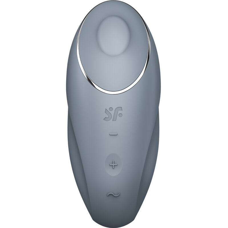 Imagen que nos facilita SATISFYER LAYONS de su producto erótico SATISFYER - TAP & CLIMAX 1 VIBRADOR LAY-ON GRIS para nuestra categoría "JUGUETES BIENESTAR |Vibradores|Vibradores Lay-on Clítoris".