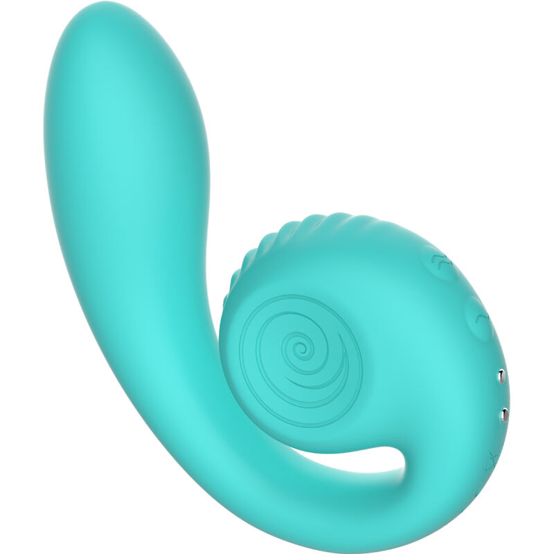 Imagen que nos facilita SNAIL VIBE de su producto erótico SNAIL VIBE - GIZI ESTIMULADOR DUAL TURQUESA para nuestra categoría "JUGUETES BIENESTAR |Vibradores|Vibradores Rabbit".