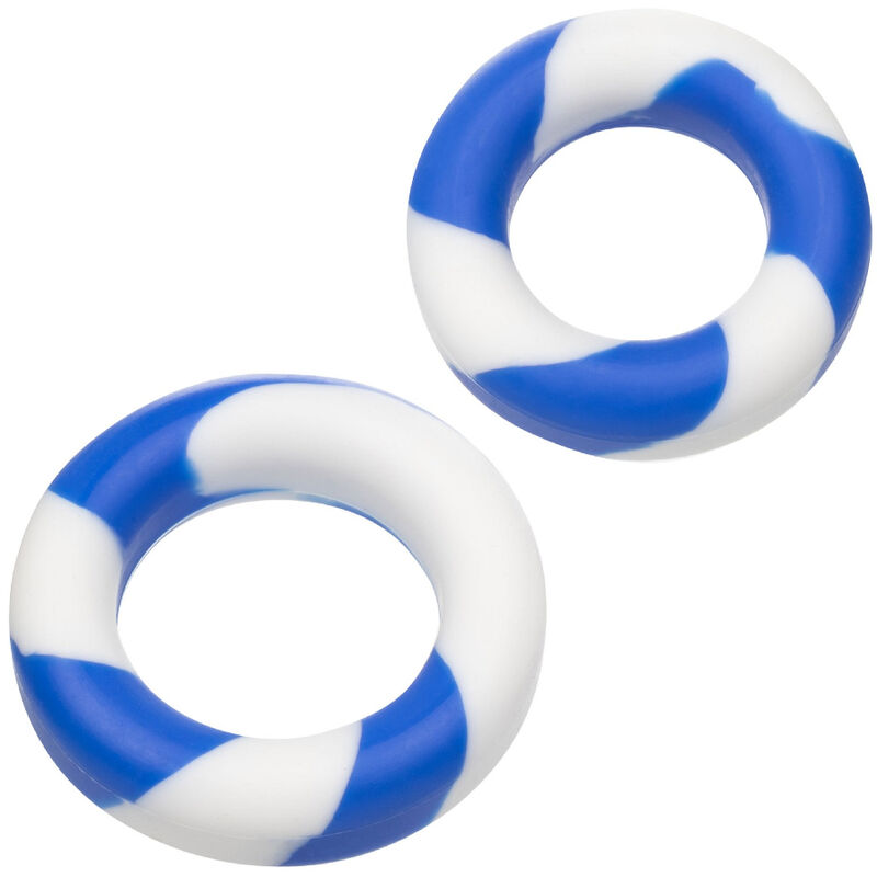 Imagen que nos facilita CALEXOTICS de su producto erótico CALEXOTICS - ADMIRAL SET 2 ANILLOS PARA PENE para nuestra categoría "JUGUETES BIENESTAR |Juguetes para Hombres|Accesorios para el pene|Anillos Pene|Anillos sin vibración".