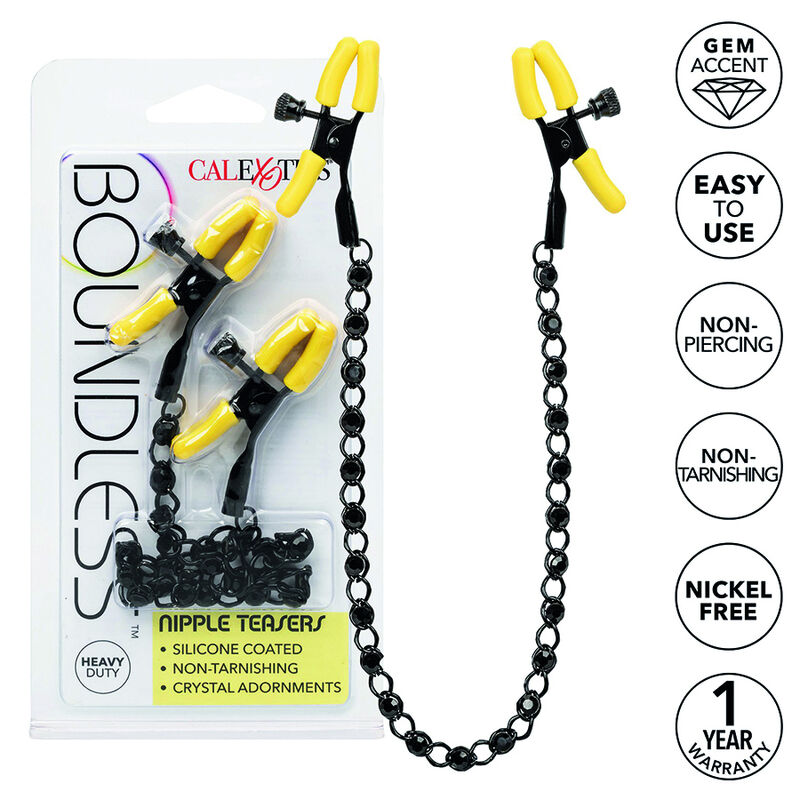 Imagen que nos facilita CALEXOTICS de su producto erótico CALEXOTICS - BOUNDLESS PINZAS DE PEZONES para nuestra categoría "BDSM & BONDAGE |Bondage".