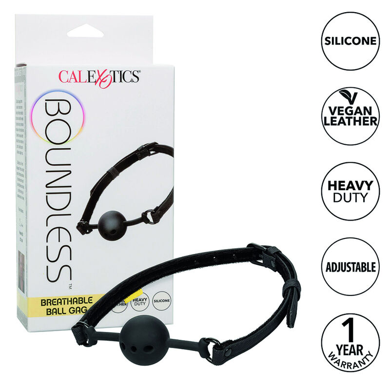 Imagen que nos facilita CALEXOTICS de su producto erótico CALEXOTICS - BOUNDLESS MORDAZA DE BOLA TRANSPIRABLE para nuestra categoría "BDSM & BONDAGE |Bondage".