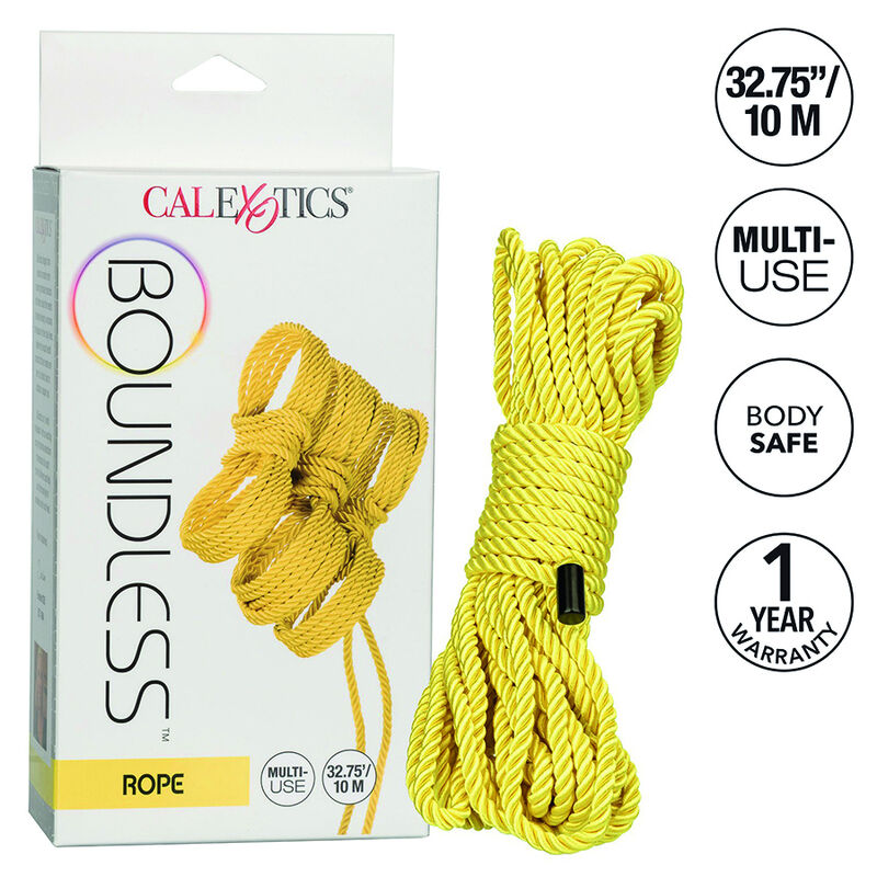 Imagen que nos facilita CALEXOTICS de su producto erótico CALEXOTICS - BOUNDLESS CUERDA 10M AMARILLO para nuestra categoría "BDSM & BONDAGE |Bondage".