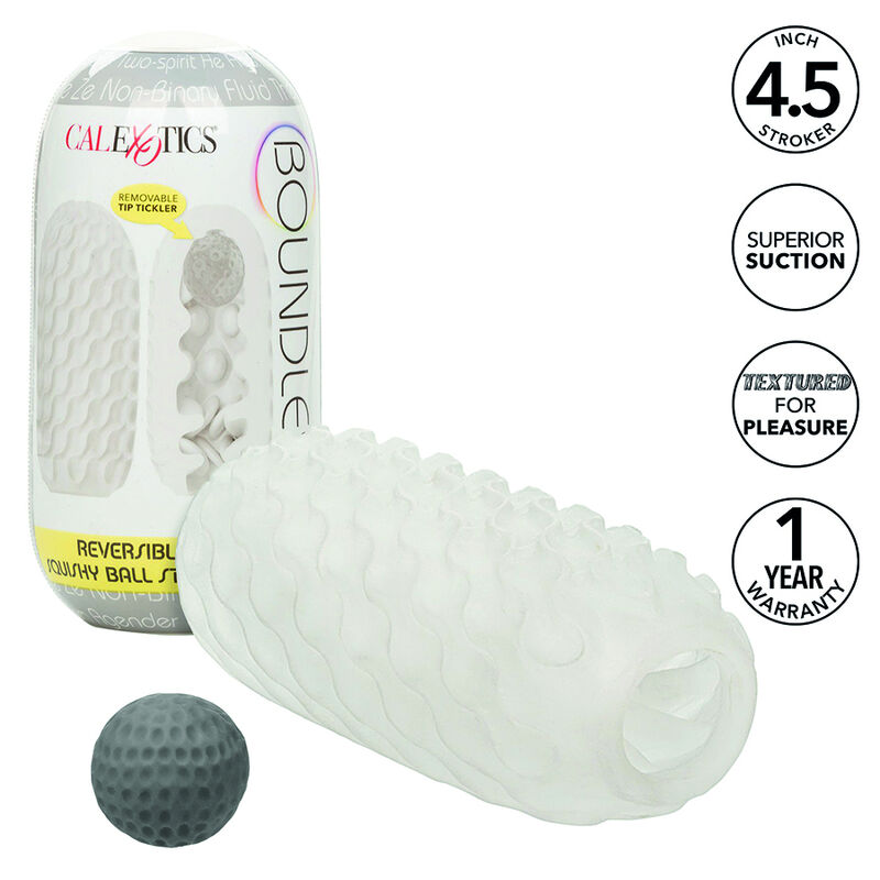 Imagen que nos facilita CALEXOTICS de su producto erótico CALEXOTICS - BOUNDLESS STROKER BLANDO REVERSIBLE GRIS para nuestra categoría "JUGUETES BIENESTAR |Juguetes para Hombres|Masturbadores varios".