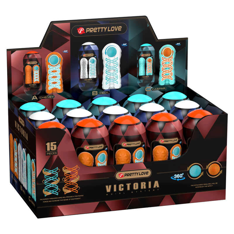 Imagen que nos facilita PRETTY LOVE MALE de su producto erótico PRETTY LOVE - MASTURBADOR VICTORIA 15 UNIDADES para nuestra categoría "JUGUETES BIENESTAR |Juguetes para Hombres|Masturbadores varios".