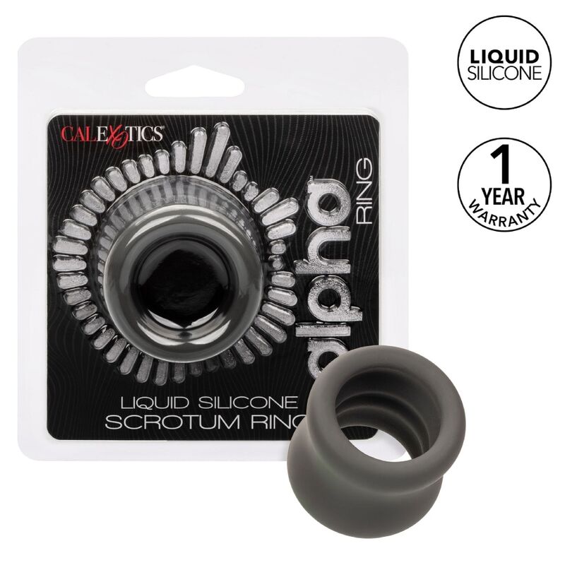 Imagen que nos facilita CALEXOTICS de su producto erótico CALEXOTICS - ALPHA ANILLO EXTENSIÓN ESCROTO DOBLE NEGRO para nuestra categoría "JUGUETES BIENESTAR |Juguetes para Hombres|Accesorios para el pene|Anillos Pene|Anillos sin vibración".