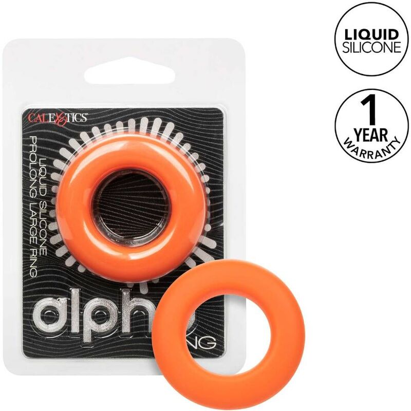 Imagen que nos facilita CALEXOTICS de su producto erótico CALEXOTICS - ALPHA ANILLO PROLONG GRANDE NARANJA para nuestra categoría "JUGUETES BIENESTAR |Juguetes para Hombres|Accesorios para el pene|Anillos Pene|Anillos sin vibración".