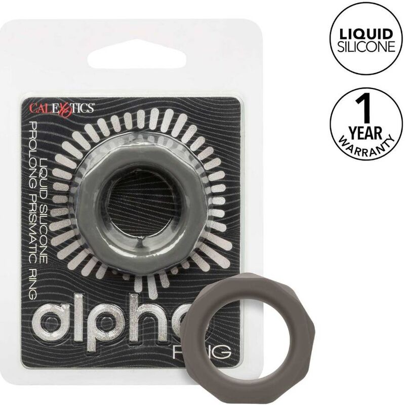 Imagen que nos facilita CALEXOTICS de su producto erótico CALEXOTICS - ALPHA ANILLO PROLONG PRISMTICO GRIS para nuestra categoría "JUGUETES BIENESTAR |Juguetes para Hombres|Accesorios para el pene|Anillos Pene|Anillos sin vibración".