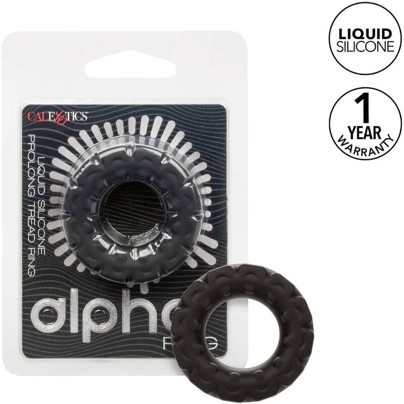 Imagen que nos facilita CALEXOTICS de su producto erótico CALEXOTICS - ALPHA ANILLO PROLONG BANDA DE RODADURA NEGRO para nuestra categoría "JUGUETES BIENESTAR |Juguetes para Hombres|Accesorios para el pene|Anillos Pene|Anillos sin vibración".