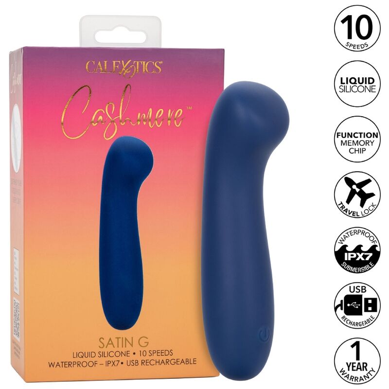 Imagen que nos facilita CALEXOTICS de su producto erótico CALEXOTICS - CASHMERE SATIN G AZUL para nuestra categoría "JUGUETES BIENESTAR |Vibradores|Vibradores Clasicos anales o vaginales".