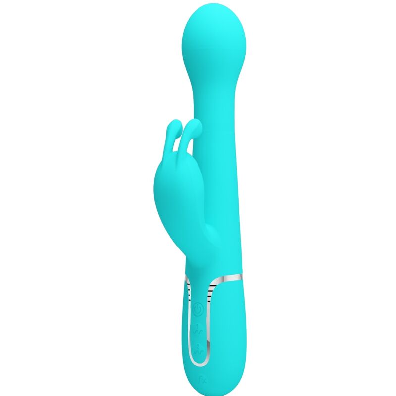 Imagen que nos facilita PRETTY LOVE FLIRTATION de su producto erótico PRETTY LOVE - DEJON VIBRADOR RABBIT 3 EN 1 MULTIFUNCIÓN VERDE AGUA para nuestra categoría "JUGUETES BIENESTAR |Vibradores|Vibradores Rabbit".