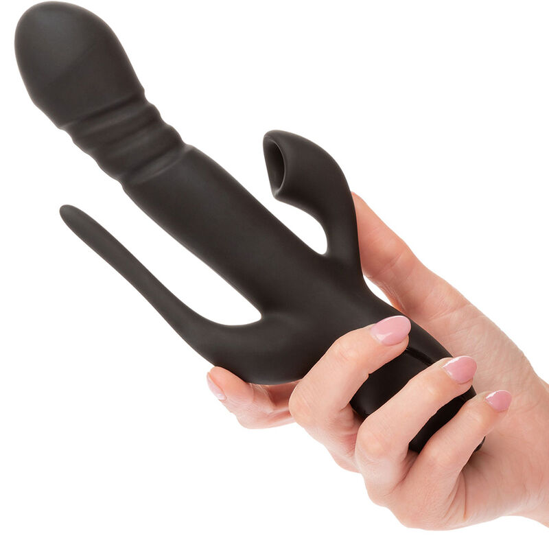 Imagen que nos facilita CALEXOTICS de su producto erótico CALEXOTICS - VIBRADOR TRIPLE EUPHORIA NEGRO para nuestra categoría "JUGUETES BIENESTAR |Vibradores|Vibradores Rabbit".