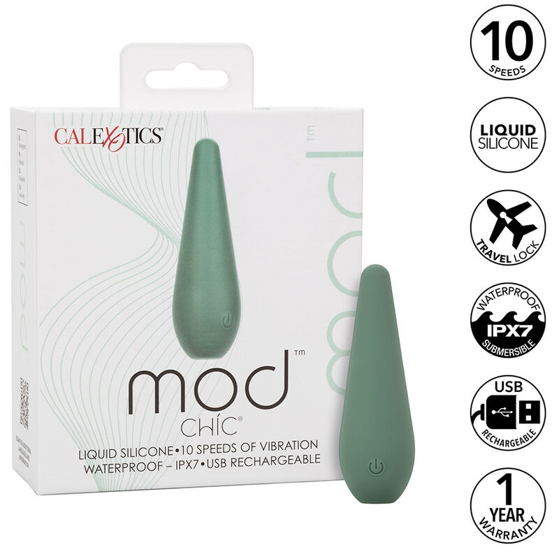 Imagen que nos facilita CALEXOTICS de su producto erótico CALEXOTICS - MOD CHIC ESTIMULADOR VERDE para nuestra categoría "JUGUETES BIENESTAR |Juguetes para Mujeres|Estimuladores|Para Clítoris".