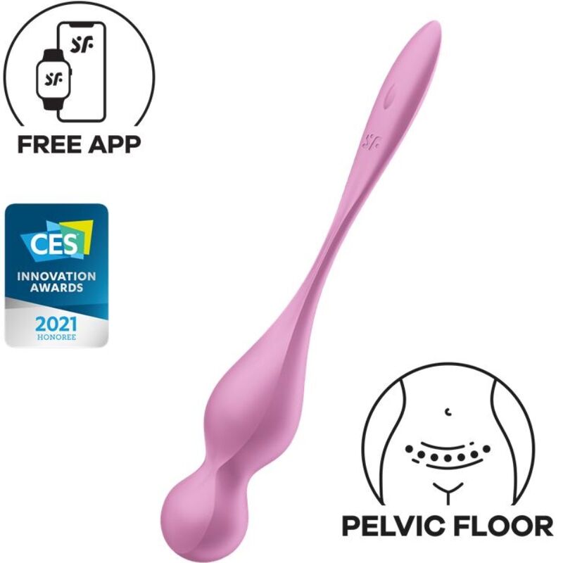 Imagen que nos facilita SATISFYER BALLS de su producto erótico SATISFYER - LOVE BIRDS BOLAS KEGEL VIBRADORAS ROSA para nuestra categoría "JUGUETES BIENESTAR |Juguetes para Mujeres|Estimuladores|Balas vibradoras".