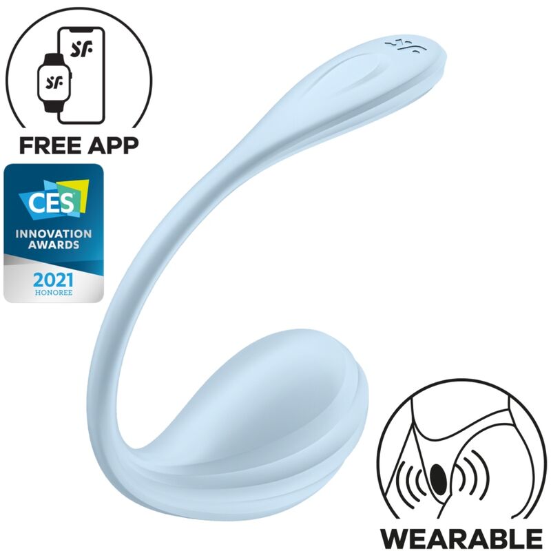 Imagen que nos facilita SATISFYER PARTNER de su producto erótico SATISFYER - SMOOTH PETAL ESTIMULADOR PUNTO G CELESTE APP GRATUITA para nuestra categoría "JUGUETES BIENESTAR |Juguetes para Mujeres|Estimuladores|Para Clítoris".