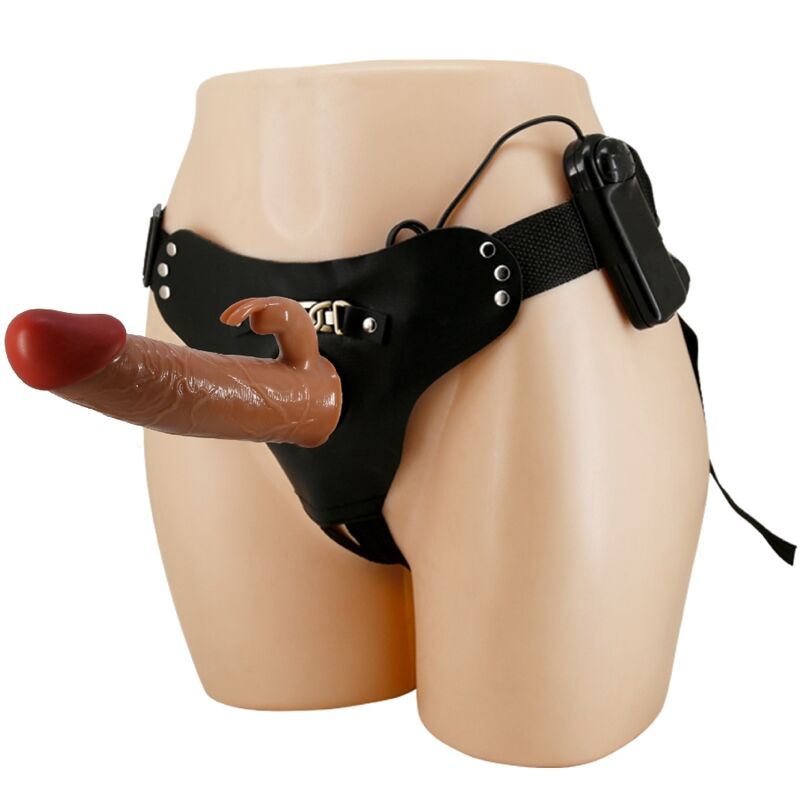 Imagen que nos facilita PRETTY LOVE de su producto erótico PRETTY LOVE - MARION HARNESS BRIEFS UNIVERSAL CON DILDO VIBRACIÓN 19 CM MULATO para nuestra categoría "JUGUETES BIENESTAR |Arneses|Arneses con Vibración".