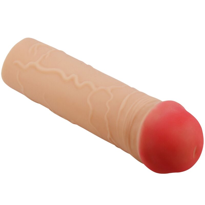 Imagen que nos facilita PRETTY LOVE MALE de su producto erótico PRETTY LOVE - NILE FUNDA DE PENE EXTENSORA NATURAL para nuestra categoría "JUGUETES BIENESTAR |Juguetes para Hombres|Accesorios para el pene|Fundas Pene con Extensión".