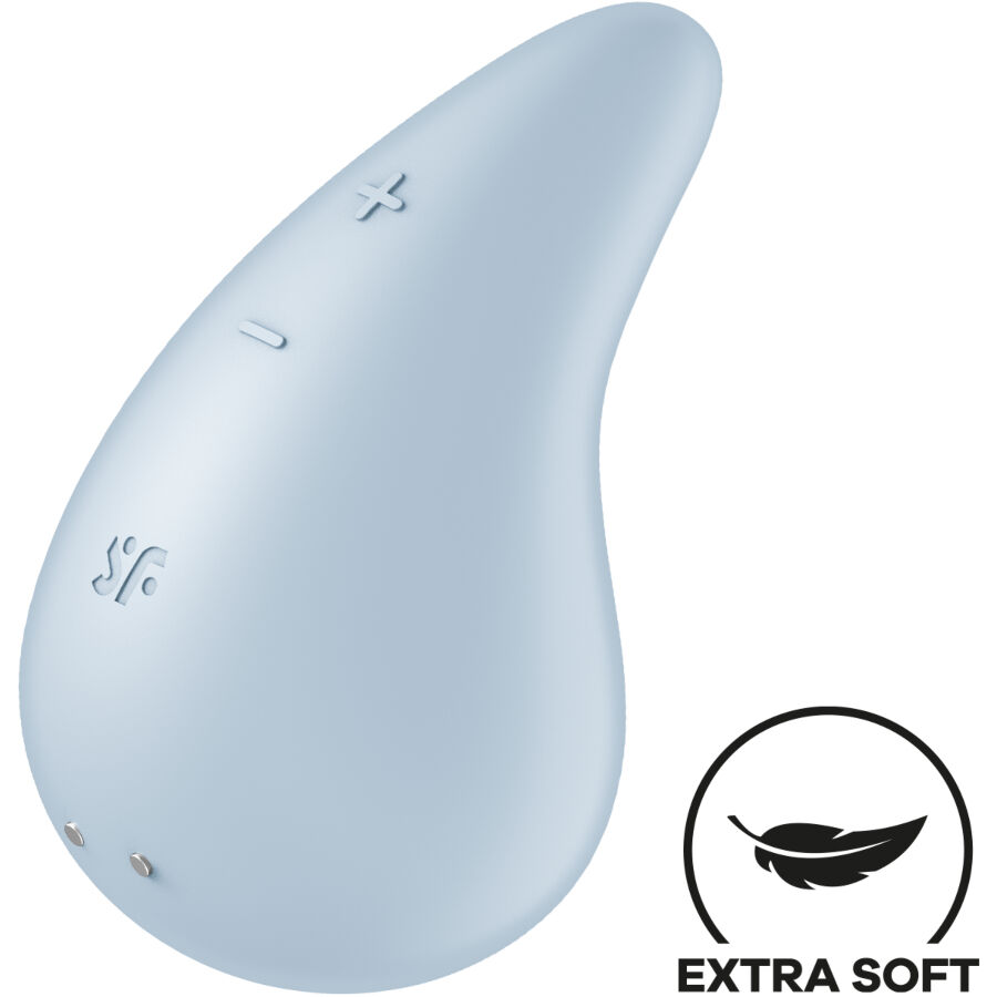 Imagen que nos facilita SATISFYER LAYONS de su producto erótico SATISFYER - DEW DROP VIBRADOR LAY-ON AZUL para nuestra categoría "JUGUETES BIENESTAR |Vibradores|Vibradores Lay-on Clítoris".