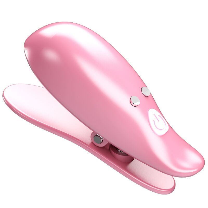 Imagen que nos facilita PRETTY LOVE FLIRTATION de su producto erótico PRETTY LOVE - LEAF PINZAS VIBRATORIAS PARA PEZONES ROSA para nuestra categoría "BDSM & BONDAGE |Artículos BDSM|Pinzas Pezones BDSM".