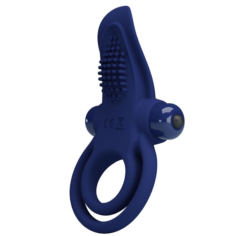 Imagen que nos facilita PRETTY LOVE MALE de su producto erótico PRETTY LOVE - BRONSON DOBLE ANILLO CON VIBRACIÓN AZUL para nuestra categoría "JUGUETES BIENESTAR |Juguetes para Hombres|Accesorios para el pene|Anillos Pene|Anillos con Vibración".