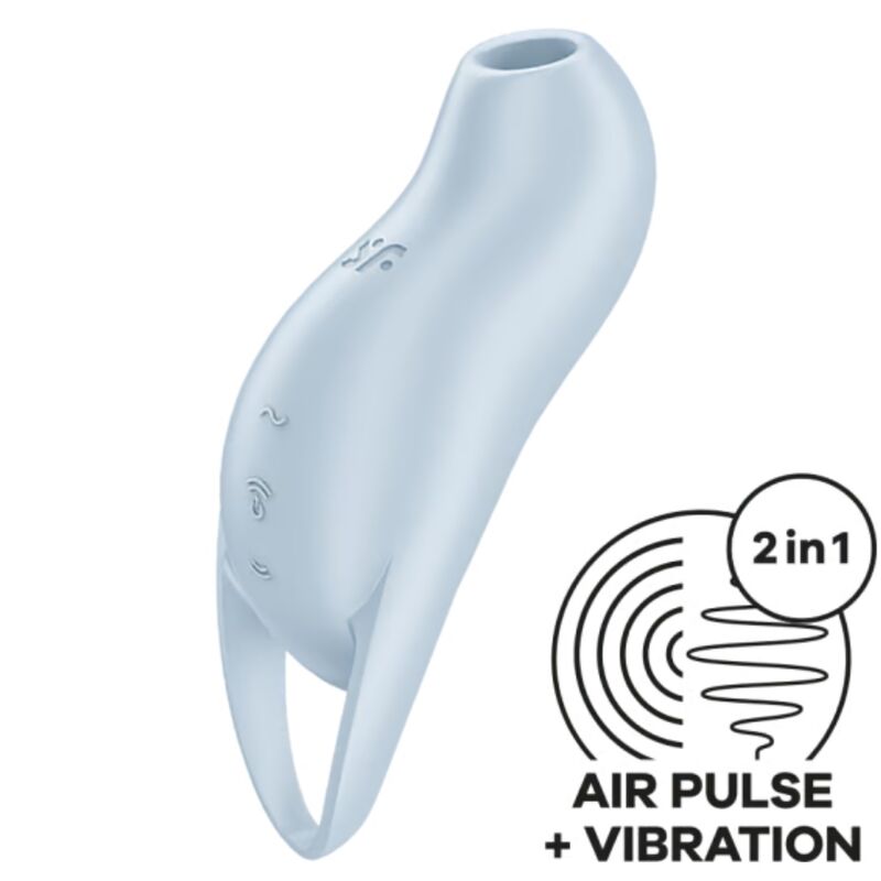Imagen que nos facilita SATISFYER AIR PULSE de su producto erótico SATISFYER - POCKET PRO 1 ESTIMULADOR CLÍTORIS AZUL CLARO para nuestra categoría "JUGUETES BIENESTAR |Juguetes para Mujeres|Estimuladores|Para Clítoris".