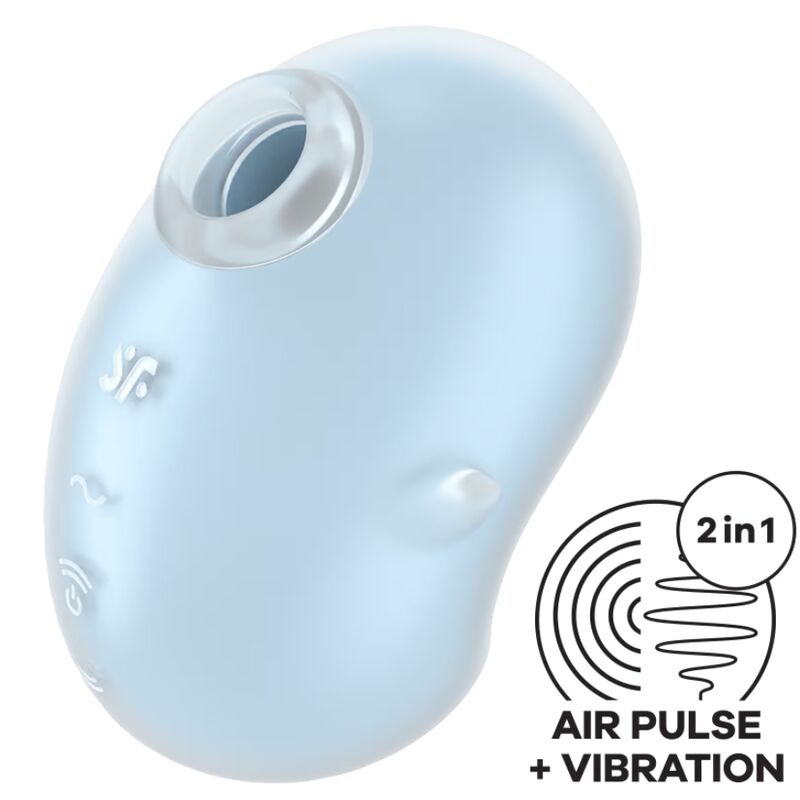 Imagen que nos facilita SATISFYER LAYONS de su producto erótico SATISFYER - CUTIE GHOST VIBRADOR LAY-ON AZUL CLARO para nuestra categoría "JUGUETES BIENESTAR |Vibradores|Vibradores Lay-on Clítoris".