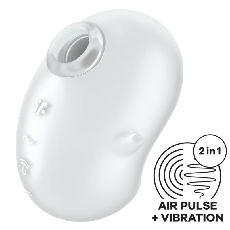 Imagen que nos facilita SATISFYER LAYONS de su producto erótico SATISFYER - CUTIE GHOST VIBRADOR LAY-ON BLANCO para nuestra categoría "JUGUETES BIENESTAR |Vibradores|Vibradores Lay-on Clítoris".