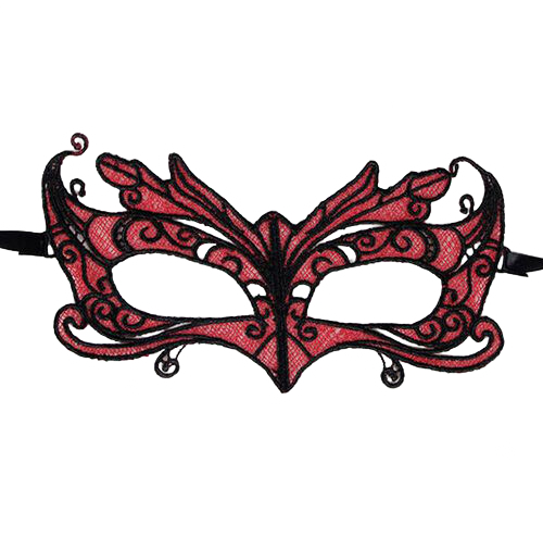Imagen que nos facilita QUEEN LINGERIE de su producto erótico QUEEN LINGERIE - ANTIFAZ DE ENCAJE DETALLES ROJO para nuestra categoría "BDSM & BONDAGE |Bondage|Máscaras".