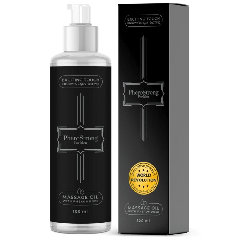 Imagen que nos facilita PHEROSTRONG de su producto erótico PHEROSTRONG - ACEITE DE MASAJE PARA HOMBRE 100 ML para nuestra categoría "DROGUERÍA |Para Masajes|Aceites con Sabores".