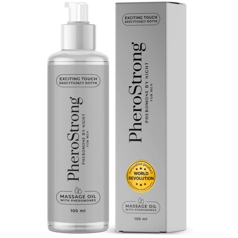 Imagen que nos facilita PHEROSTRONG de su producto erótico PHEROSTRONG - ACEITE DE MASAJE BY NIGHT PARA HOMBRE 100 ML para nuestra categoría "DROGUERÍA |Para Masajes|Aceites con Sabores".