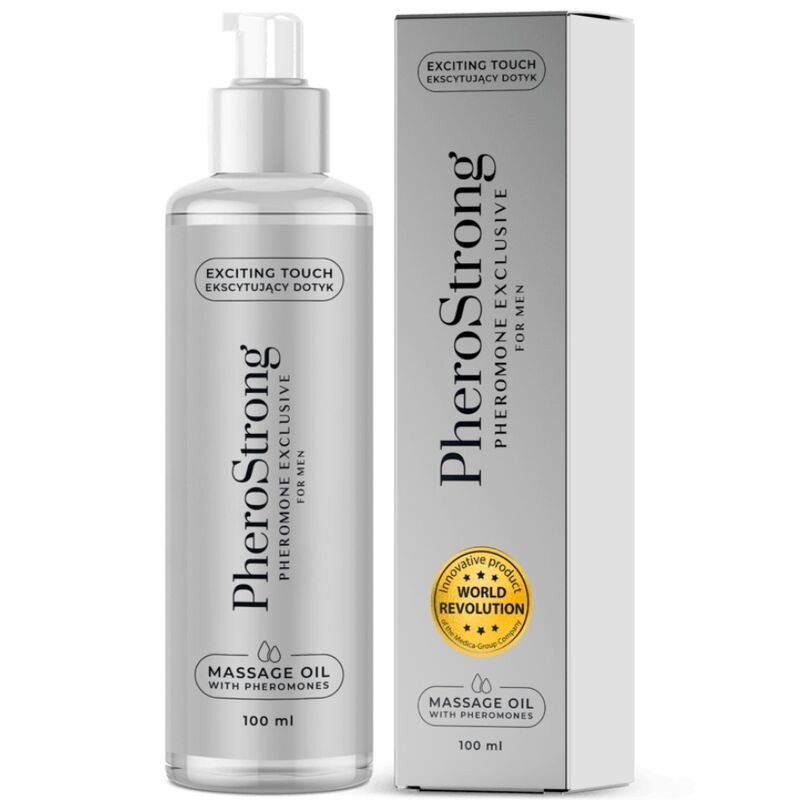 Imagen que nos facilita PHEROSTRONG de su producto erótico PHEROSTRONG - ACEITE DE MASAJE EXCLUSIVE PARA HOMBRE 100 ML para nuestra categoría "DROGUERÍA |Para Masajes|Aceites con Sabores".
