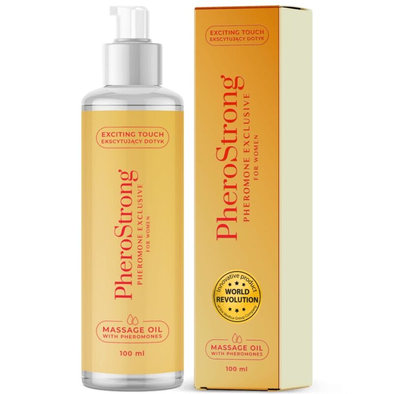 Imagen que nos facilita PHEROSTRONG de su producto erótico PHEROSTRONG - ACEITE DE MASAJE EXCLUSIVE PARA MUJER 100 ML para nuestra categoría "DROGUERÍA |Para Masajes|Aceites con Sabores".