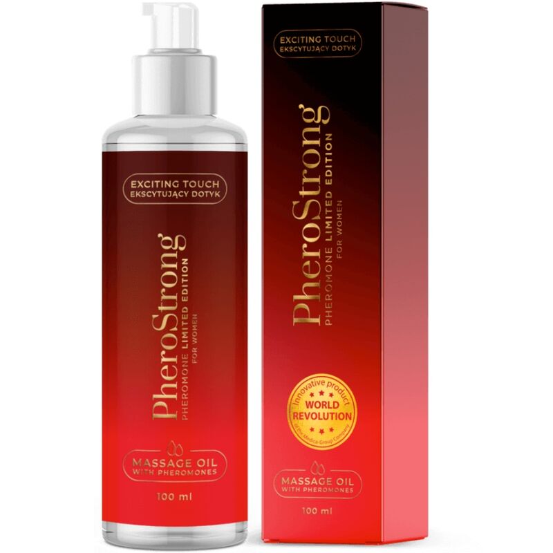 Imagen que nos facilita PHEROSTRONG de su producto erótico PHEROSTRONG - ACEITE DE MASAJE LIMITED EDITION PARA MUJER 100 ML para nuestra categoría "DROGUERÍA |Para Masajes|Aceites con Sabores".