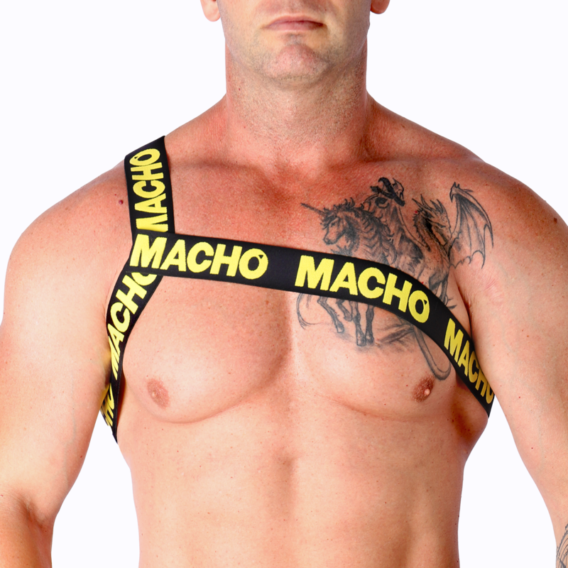 Imagen que nos facilita MACHO UNDERWEAR de su producto erótico MACHO - ARNÉS ROMANO AMARILLO S/M para nuestra categoría "MODA & LENCERÍA|Lencería Hombre|Arneses Hombre".