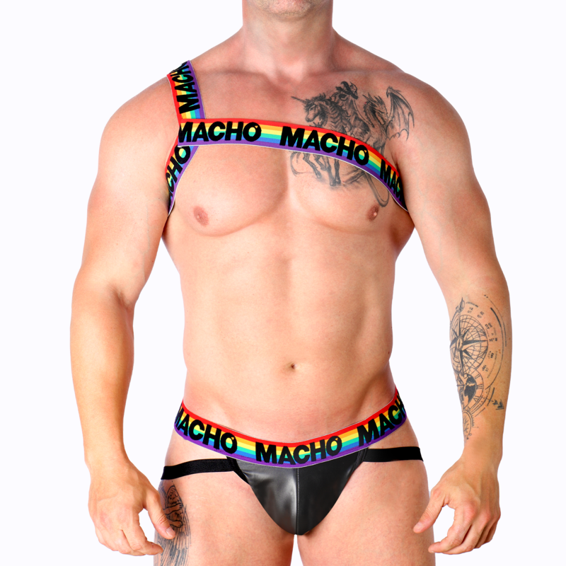 Imagen que nos facilita MACHO UNDERWEAR de su producto erótico MACHO - ARNÉS ROMANO PRIDE L/XL para nuestra categoría "MODA & LENCERÍA|Lencería Hombre|Arneses Hombre".