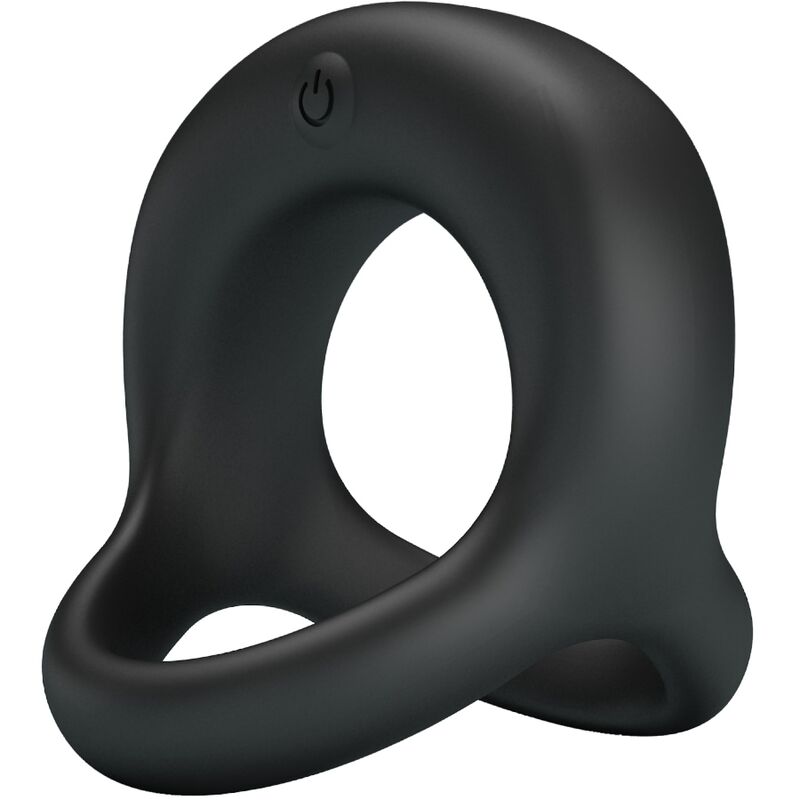 Imagen que nos facilita PRETTY LOVE de su producto erótico PRETTY LOVE - ELLIOTT ANILLO VIBRADOR NEGRO para nuestra categoría "JUGUETES BIENESTAR |Juguetes para Hombres|Accesorios para el pene|Anillos Pene|Anillos con Vibración".