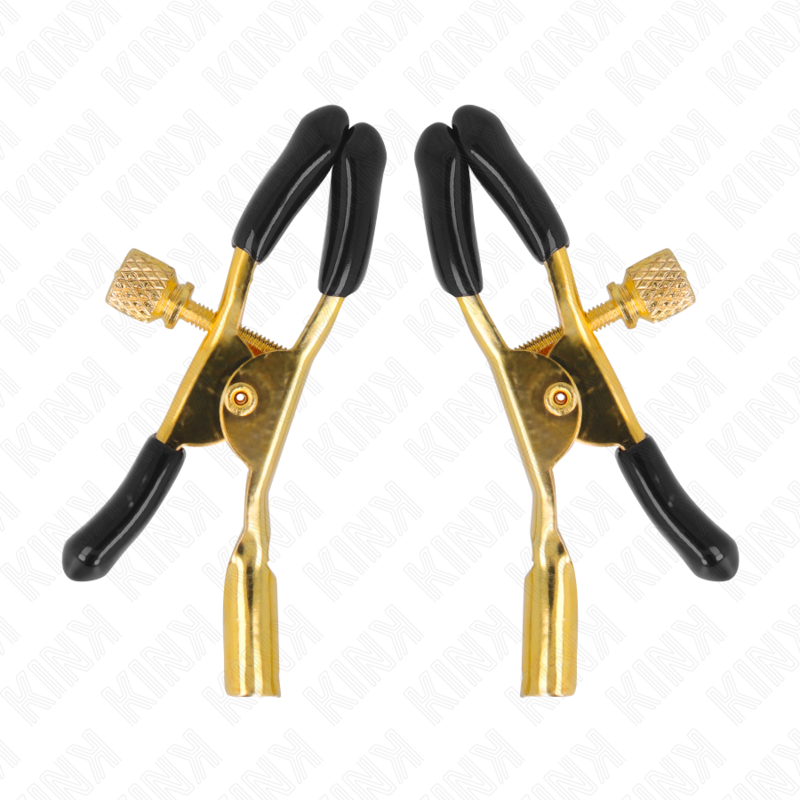 Imagen que nos facilita KINK NIPPLE GRIP de su producto erótico KINK - PINZAS PARA PEZONES DORADO 6 CM para nuestra categoría "BDSM & BONDAGE |Artículos BDSM|Pinzas Pezones BDSM".
